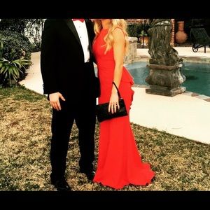 Low Back Long Red Dress